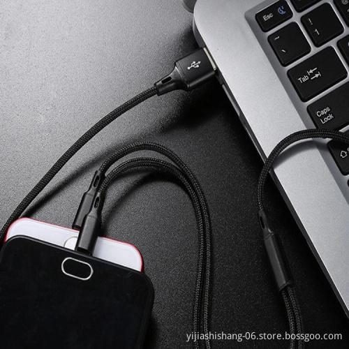 Yijiashishang Custom 120cm 3 in 1 Micro USB Type C Multi Connector Charger Cable
